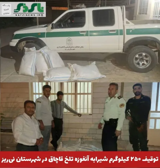  توقیف ۲۵۰ کیلوگرم شیرابه آنغوزه تلخ قاچاق در شهرستان نی‌ریز